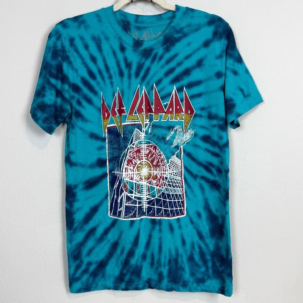 Def Leppard Teal Tie-dyed Short Sleeve T-shirt S